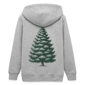 Traditioneller Weihnachtsbaum Illustration - Teenager Organic Kapuzenjacke Mini Cultivator von Stanley/Stella - Grau meliert - Hinten - AI Model Teenager Male light (155cm)