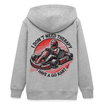 Go-Kart Therapy Style Rétro Vintage - Veste à capuche ado bio Stanley/Stella - gris chiné - Dos - AI Model Teenager Male light (155cm)