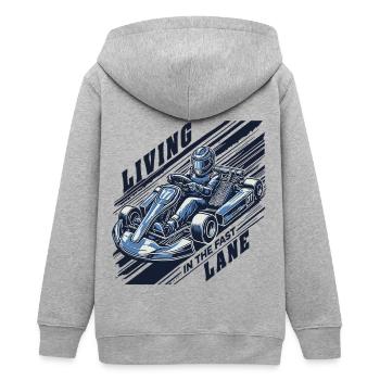 La vie de kart sur la voie rapide - Veste à capuche ado bio Stanley/Stella - gris chiné - Dos - AI Model Teenager Male light (155cm)