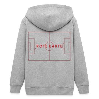 ROTE KARTE outline Fußball Statement - Teenager Organic Kapuzenjacke Mini Cultivator von Stanley/Stella - Grau meliert - Hinten - AI Model Teenager Male light (155cm)
