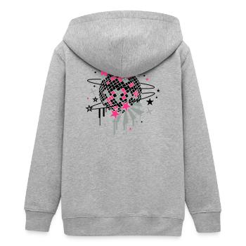 Disco Ball - Teens Organic Zip-up Hoodie by Stanley/Stella - heather grey - Back - AI Model Teenager Male light (155cm)