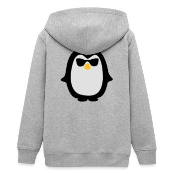 Pinguin - Teenager Organic Kapuzenjacke Mini Cultivator von Stanley/Stella - Grau meliert - Hinten - AI Model Teenager Male light (155cm)