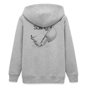 sailing - Teens Organic Zip-up Hoodie by Stanley/Stella - heather grey - Back - AI Model Teenager Male light (155cm)