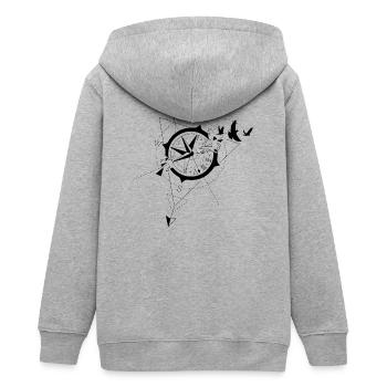 Kompass - Teenager Organic Kapuzenjacke Mini Cultivator von Stanley/Stella - Grau meliert - Hinten - AI Model Teenager Male light (155cm)