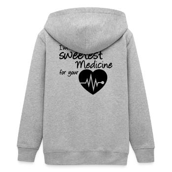 Sweetest Medicine - Teens Organic Zip-up Hoodie by Stanley/Stella - heather grey - Back - AI Model Teenager Male light (155cm)