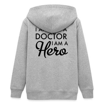 Arzt - Teenager Organic Kapuzenjacke Mini Cultivator von Stanley/Stella - Grau meliert - Hinten - AI Model Teenager Male light (155cm)