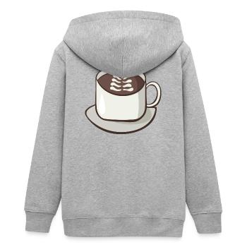 Cappuccino - Teenager Organic Kapuzenjacke Mini Cultivator von Stanley/Stella - Grau meliert - Hinten - AI Model Teenager Male light (155cm)