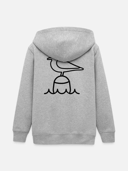 Möwe Moin - Teenager Organic Kapuzenjacke Mini Cultivator von Stanley/Stella - Grau meliert