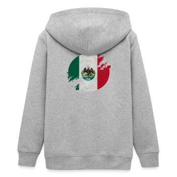 Mexique cercle / cadeau de drapeau - Veste à capuche ado bio Stanley/Stella - gris chiné - Dos - AI Model Teenager Male light (155cm)