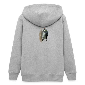 Bunt Specht Shirt Geschenk Vogel Natur Tier Nektar - Teenager Organic Kapuzenjacke Mini Cultivator von Stanley/Stella - Grau meliert - Hinten - AI Model Teenager Male light (155cm)