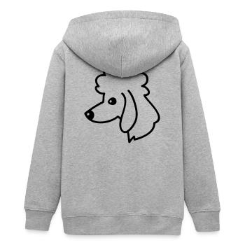 Pudel Portrait - Teenager Organic Kapuzenjacke Mini Cultivator von Stanley/Stella - Grau meliert - Hinten - AI Model Teenager Male light (155cm)