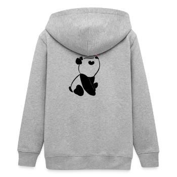 Panda avec papillon – Motif d’animal mignon - Veste à capuche ado bio Stanley/Stella - gris chiné - Dos - AI Model Teenager Male light (155cm)