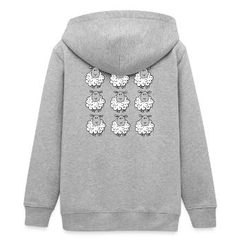 Troupeau de moutons drôle I moutons I moutons I cadeau - Veste à capuche ado bio Stanley/Stella - gris chiné - Dos - AI Model Teenager Male light (155cm)