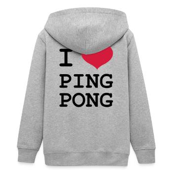 I Love Ping Pong - Teenager Organic Kapuzenjacke Mini Cultivator von Stanley/Stella - Grau meliert - Hinten - AI Model Teenager Male light (155cm)