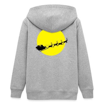 frohes_fest_weihnachtsmann - Teenager Organic Kapuzenjacke Mini Cultivator von Stanley/Stella - Grau meliert - Hinten - AI Model Teenager Male light (155cm)