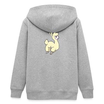Lama - Teenager Organic Kapuzenjacke Mini Cultivator von Stanley/Stella - Grau meliert - Hinten - AI Model Teenager Male light (155cm)