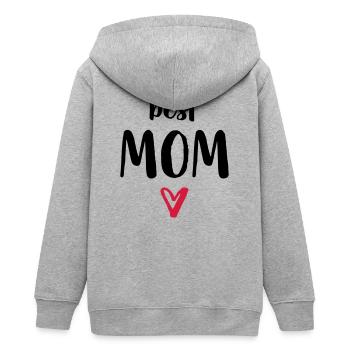 best Mom I Herz Geschenk Mama Mutter Mutti Mami - Teenager Organic Kapuzenjacke Mini Cultivator von Stanley/Stella - Grau meliert - Hinten - AI Model Teenager Male light (155cm)