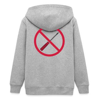 keine schraubenzieher verboten schild hinweis mech - Teenager Organic Kapuzenjacke Mini Cultivator von Stanley/Stella - Grau meliert - Hinten - AI Model Teenager Male light (155cm)