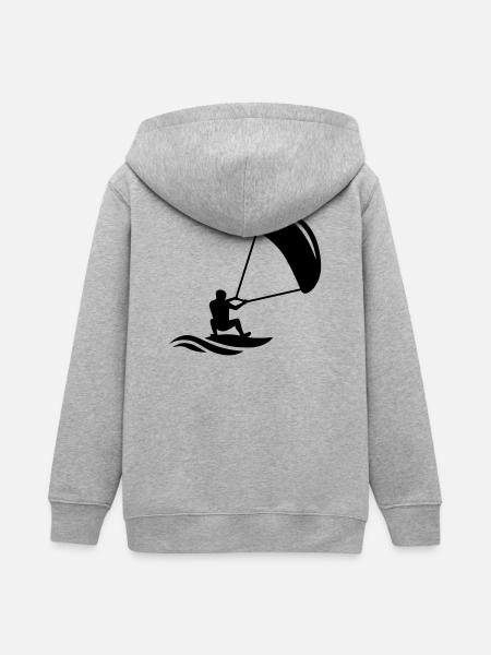 Kitesurfer - Teenager Organic Kapuzenjacke Mini Cultivator von Stanley/Stella - Grau meliert