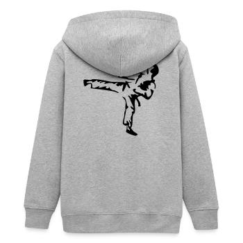 Sport Kampfsport - Teenager Organic Kapuzenjacke Mini Cultivator von Stanley/Stella - Grau meliert - Hinten - AI Model Teenager Male light (155cm)