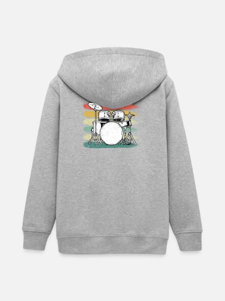 Schlagzeuger Schlagzeug - Teenager Organic Kapuzenjacke Mini Cultivator von Stanley/Stella - Grau meliert