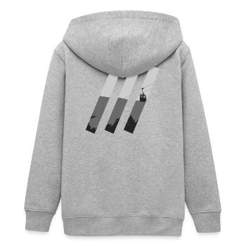 Gondel Schrägstriche - Teenager Organic Kapuzenjacke Mini Cultivator von Stanley/Stella - Grau meliert - Hinten - AI Model Teenager Male light (155cm)