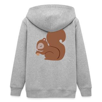 Sweet squirrel with acorn - Teens Organic Zip-up Hoodie by Stanley/Stella - heather grey - Back - AI Model Teenager Male light (155cm)