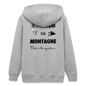 Bretagne ou montagne - Veste à capuche ado bio Stanley/Stella - gris chiné - Dos - AI Model Teenager Male light (155cm)