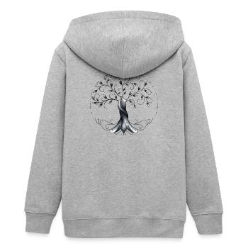 arbre de vie - Veste à capuche ado bio Stanley/Stella - gris chiné - Dos - AI Model Teenager Male light (155cm)