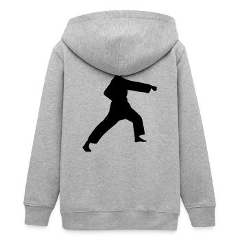 Punch karaté ou teakwondo punch - Veste à capuche ado bio Stanley/Stella - gris chiné - Dos - AI Model Teenager Male light (155cm)