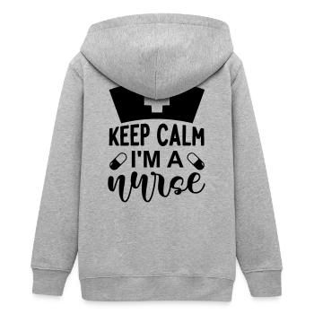 Keep calm im a nurse - Veste à capuche ado bio Stanley/Stella - gris chiné - Dos - AI Model Teenager Male light (155cm)