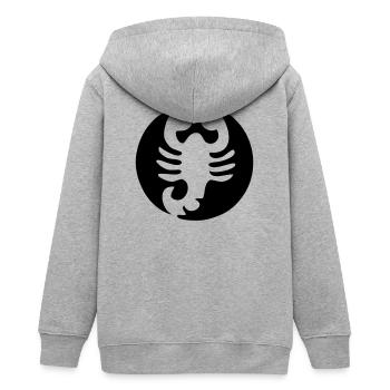Sternbild Skorpion, Horoskop - Teenager Organic Kapuzenjacke Mini Cultivator von Stanley/Stella - Grau meliert - Hinten - AI Model Teenager Male light (155cm)