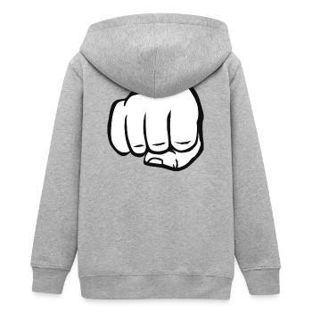 Faust geballte Faust fist bump cool Logo Symbol - Teenager Organic Kapuzenjacke Mini Cultivator von Stanley/Stella - Grau meliert - Hinten - AI Model Teenager Male light (155cm)