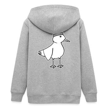 Möwe Anarchie – Freche maritim Hipster Küstenkunst - Teenager Organic Kapuzenjacke Mini Cultivator von Stanley/Stella - Grau meliert - Hinten - AI Model Teenager Male light (155cm)