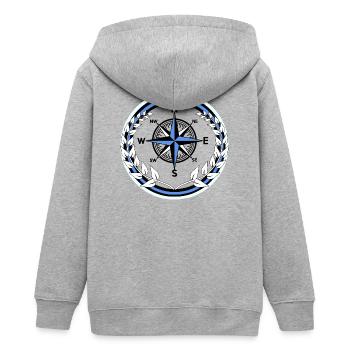 Boussole marin Couronne de laurier Ahoy Maritime - Veste à capuche ado bio Stanley/Stella - gris chiné - Dos - AI Model Teenager Male light (155cm)