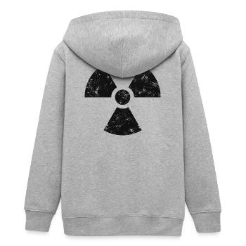 Radioaktivität - Teenager Organic Kapuzenjacke Mini Cultivator von Stanley/Stella - Grau meliert - Hinten - AI Model Teenager Male light (155cm)
