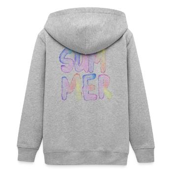 Summer - Teenager Organic Kapuzenjacke Mini Cultivator von Stanley/Stella - Grau meliert - Hinten - AI Model Teenager Male light (155cm)