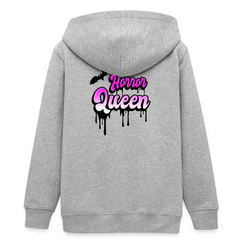Horror Queen - Teenager Organic Kapuzenjacke Mini Cultivator von Stanley/Stella - Grau meliert - Hinten - AI Model Teenager Male light (155cm)