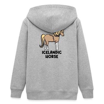 Islandpferde Pferdenarr Haflinger Ross Spruch - Teenager Organic Kapuzenjacke Mini Cultivator von Stanley/Stella - Grau meliert - Hinten - AI Model Teenager Male light (155cm)