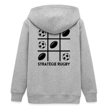 Rugby, Rugby-Sport, Rugby-Humor - Teenager Organic Kapuzenjacke Mini Cultivator von Stanley/Stella - Grau meliert - Hinten - AI Model Teenager Male light (155cm)
