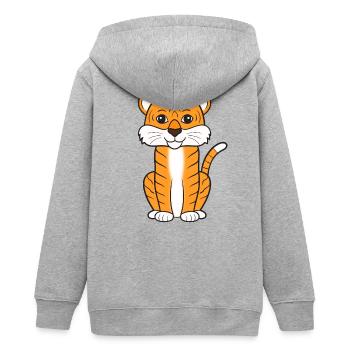 Tigre - Veste à capuche ado bio Stanley/Stella - gris chiné - Dos - AI Model Teenager Male light (155cm)