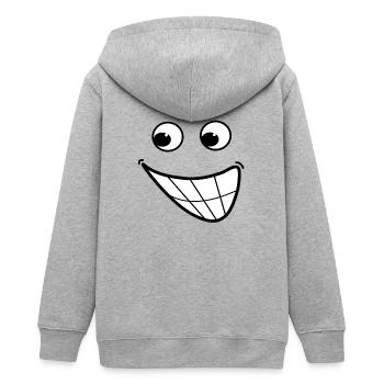 Cartoon Lächeln - Teenager Organic Kapuzenjacke Mini Cultivator von Stanley/Stella - Grau meliert - Hinten - AI Model Teenager Male light (155cm)