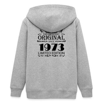 1973 - Année de construction 1973 - Naissance 1973 - Veste à capuche ado bio Stanley/Stella - gris chiné - Dos - AI Model Teenager Male light (155cm)