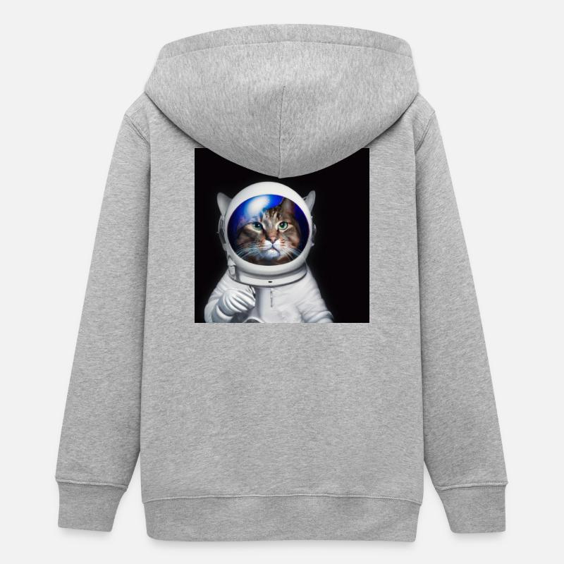 Astro Chat - Veste à capuche ado bio Stanley/Stella - gris chiné