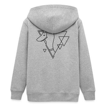 Canard en forme géométrique - Conception d’art au trait - Veste à capuche ado bio Stanley/Stella - gris chiné - Dos - AI Model Teenager Male light (155cm)