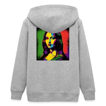 Portrait Pop Art - Teens Organic Zip-up Hoodie by Stanley/Stella - heather grey - Back - AI Model Teenager Male light (155cm)