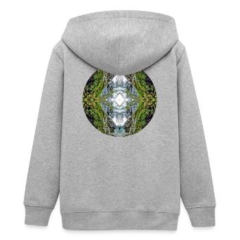 Nature Mandala Nouvelle-Zélande - Veste à capuche ado bio Stanley/Stella - gris chiné - Dos - AI Model Teenager Male light (155cm)
