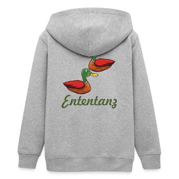 ententanz - Teenager Organic Kapuzenjacke Mini Cultivator von Stanley/Stella - Grau meliert - Hinten - AI Model Teenager Male light (155cm)