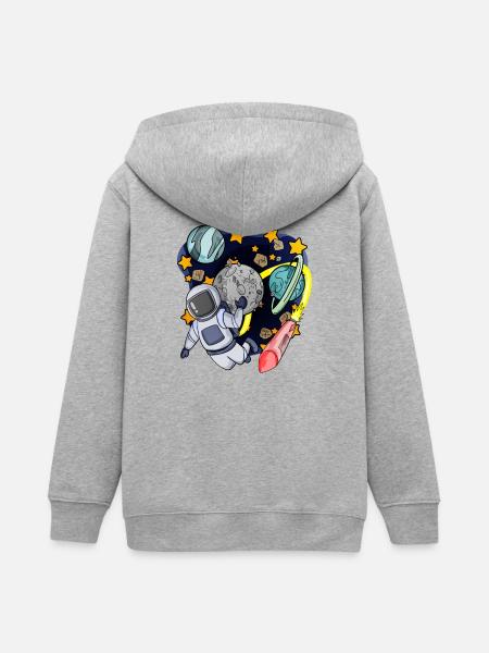 Astronaut im Weltall - Teenager Organic Kapuzenjacke Mini Cultivator von Stanley/Stella - Grau meliert