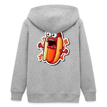 Screaming Hotdog - Teenager Organic Kapuzenjacke Mini Cultivator von Stanley/Stella - Grau meliert - Hinten - AI Model Teenager Male light (155cm)